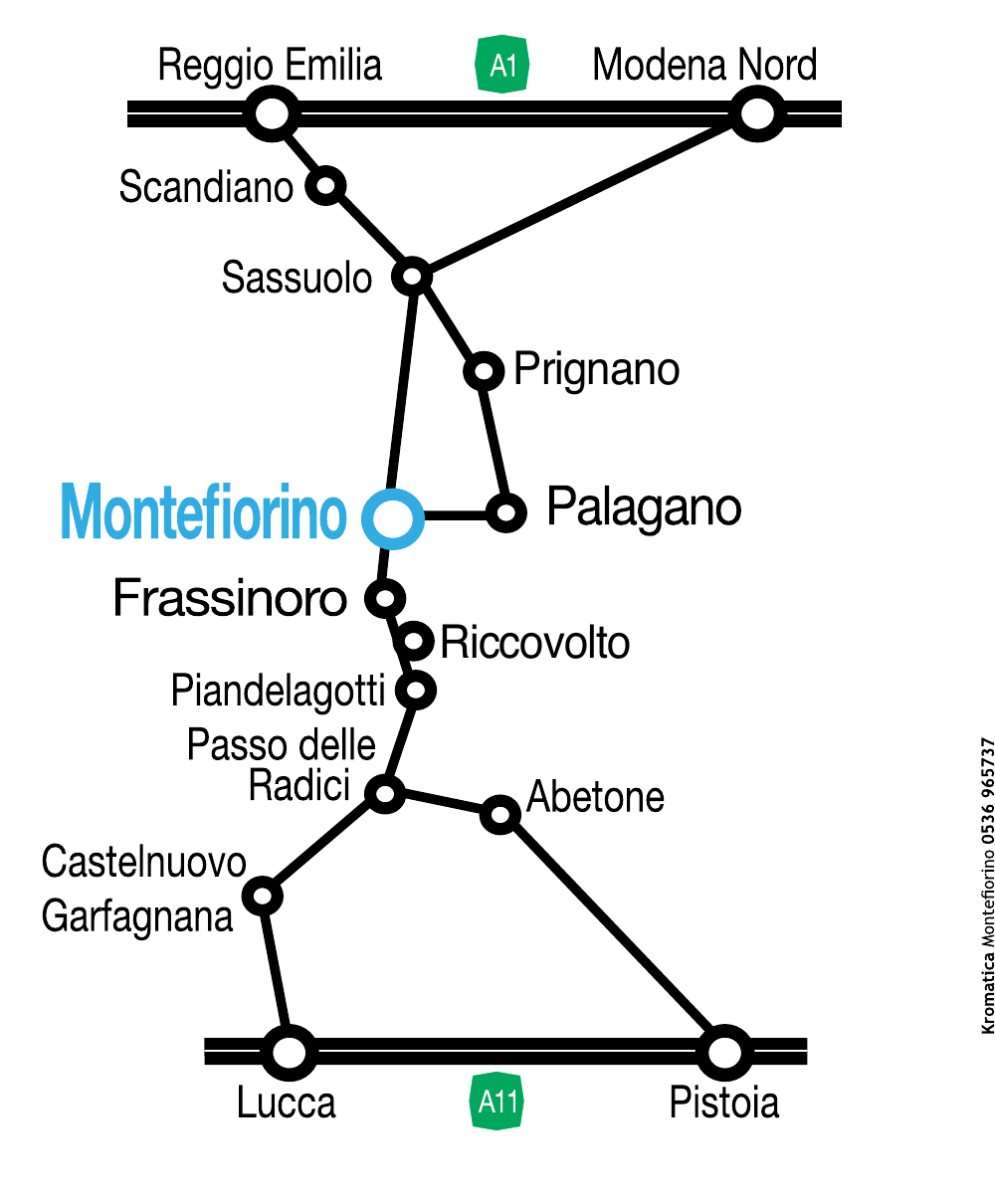 Collegamenti stradali per Montefiorino da Modena, Reggio Emilia e dalla Toscana